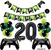 Snoes Mega Game Gamers Helium Verjaardags Ballonnen Feestdecoratie Black Cijfer Ballon nr 20