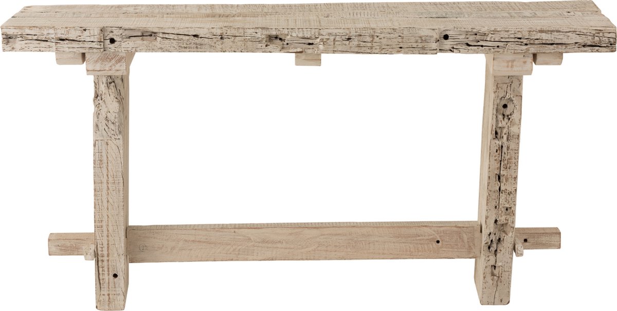 J-Line console Brut - hout - wit/naturel
