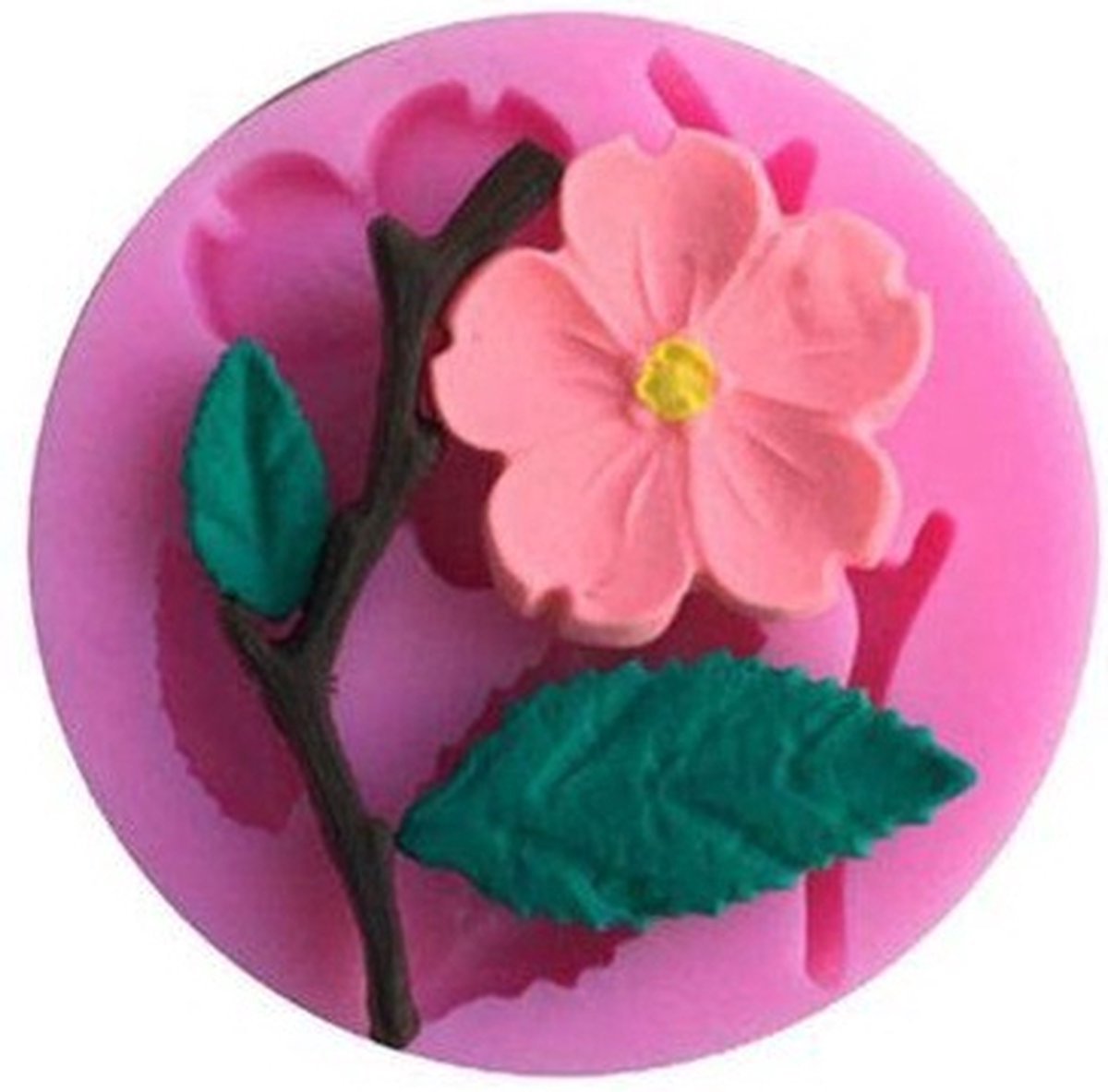 Akyol - bloemen Siliconen Mal - bloemen mold -mini mal - Cake Decoratie - Taartdecoratie - Bakvorm - Fondant - 3D Bakvorm – Roze – bloemen – blaadje – takken – siliconen – roze bloemen – taartdecoratie bakvormpjes