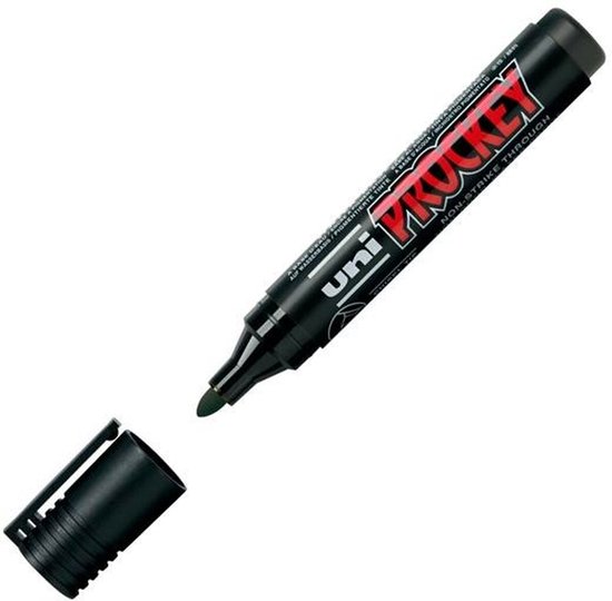 Foto: Markeerstiften uni ball prockey pm 122 zwart 12 stuks 