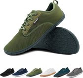 Geweo Barefoot Schoenen - Sneakers - Sportschoenen - Wandelschoenen - Buitenschoenen - Heren - Dames - Zwartgroen– Maat 42