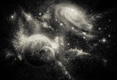 Fotobehang Space Planets | XL - 208cm x 146cm | 130g/m2 Vlies