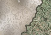 Fotobehang Floral Pattern Abstract Green | XL - 208cm x 146cm | 130g/m2 Vlies