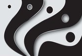 Fotobehang Abstract Modern Pattern Black White | XXL - 312cm x 219cm | 130g/m2 Vlies