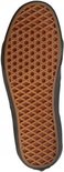 Onderkant van een zwarte Vans SK8-Hi sneaker met het iconische bruine rubberen wafelpatroon.