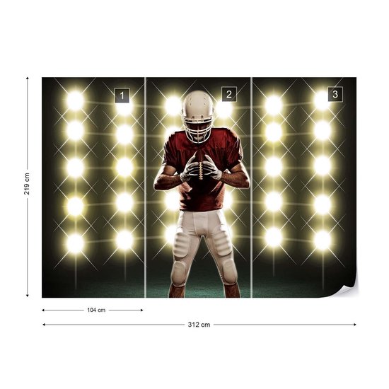 Papier peint Football américain | XXL - 312 cm x 219 cm | Polaire 130g / m2