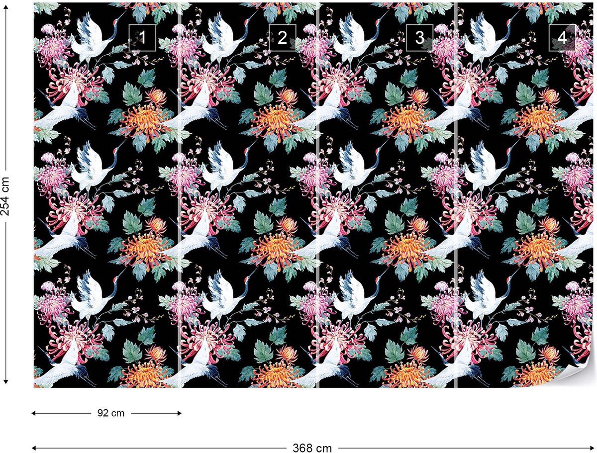 Fiula Zelfklevend behang, plakfolie, meubelfolie, vogels, 44 cm x 3 m, meubelfolie, zelfklevend, bloemenbehang, dier, waterdicht, woonkamer, slaapkamer, decoratieve folie, bladeren, donkerblauw, goud