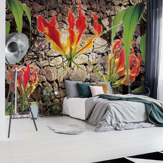 Papier peint Fleurs Floral | XXXL - 416 cm x 254 cm | Polaire 130g / m2