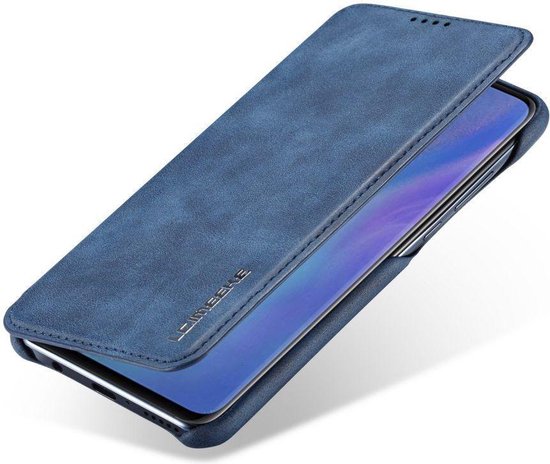 Huawei P30 Lite Portemonnee Bookcase Hoesje met Kaarthouder Blauw