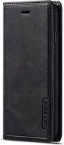 iPhone SE (2020/2022)/8/7 Hoesje Retro Portemonnee Book Case Zwart