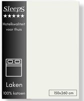 Sleeps Lakens Katoen Ivoor - 1 Persoons 150 x 260 cm - 100% Katoen - Hoogwaardig Hotelkwaliteit - Heerlijk Zacht