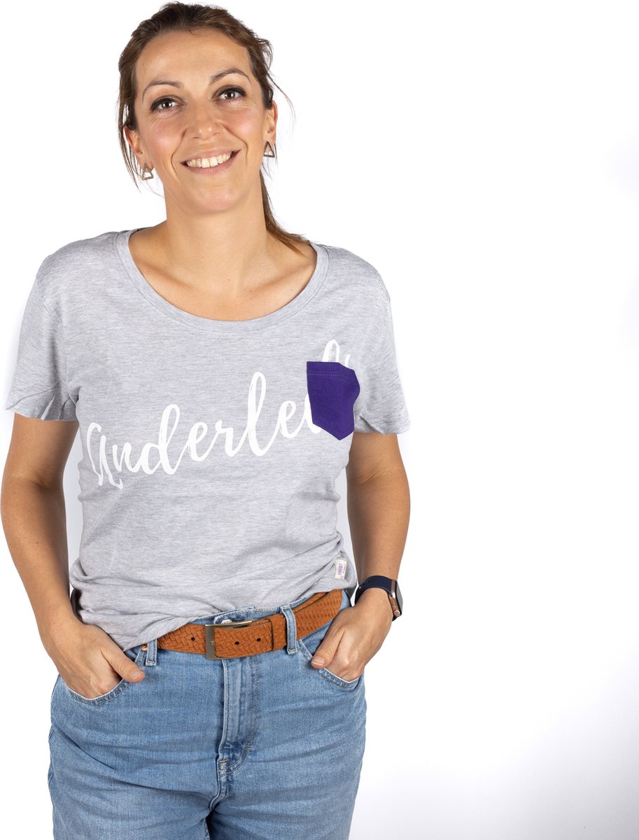 Grijs dames t-shirt RSC anderlecht met sierletters Anderlecht maat L