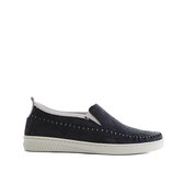 NoGRZ P.Blom - Leren dames slip-on sneakers - Donkerblauw - Maat 41