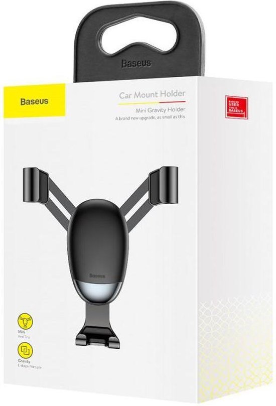 Baseus mini telefoonhouder smartphone airco ventilatie - Zwart