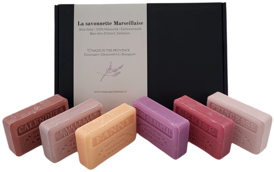 zeep brievenbuscadeau savon de marseille Fanny, Unicorn, Bois de santal, Cerise, Calendula, Prinses - cadeau voor vrouw
