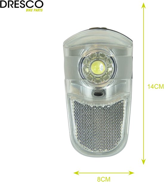 Dresco Fietsverlichting - Fietslamp Tour - LED Koplamp Chroom van Dresco — afbeelding 3