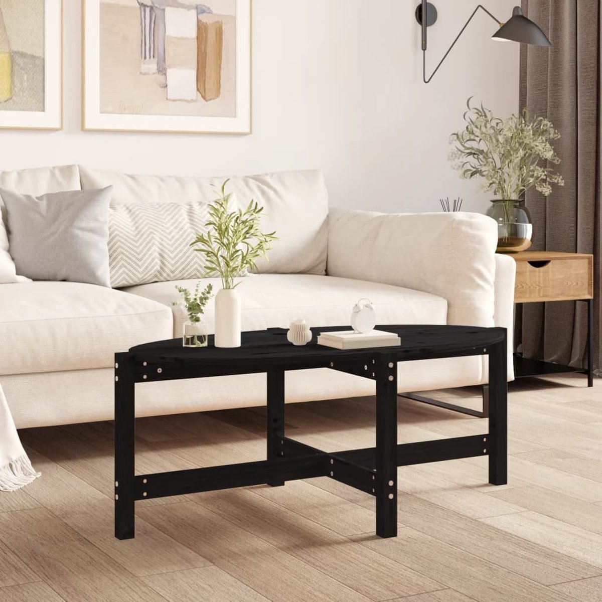 VidaXL Salontafel 90x60x46 cm Kunststof Antraciet