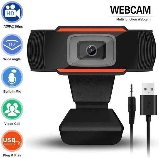 Webcam voor Laptop / Desktop computer met ingebouwde microfoon Geschikt voor: Windows & Macbook - Laptop Camera USB Plug and Play voor pc Mac Youtube Zoom Skype