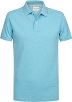 Profuomo - Polo Aquablauw Melange - Modern-fit - Heren Poloshirt Maat XXL