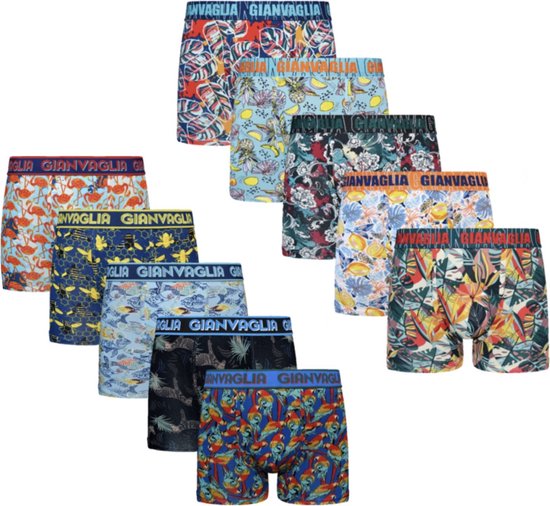 10 PACK Boxershort Heren | Print Mix | Meerkleurig | Boxershorts Heren | Katoen | Maat XL | Ondergoed Heren | Onderbroeken Heren |
