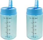 Gobelet TED - Couvercle à clic - Blauw - Plastique - 300 ml - Set de 2