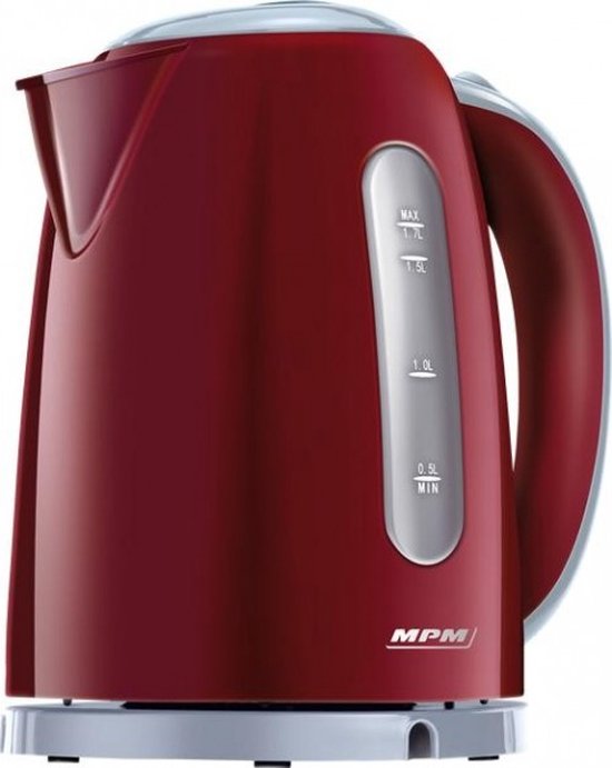 MPM – Waterkoker – Indicatielamp – Vervangbaar filter – Zuivert kalkaanslag en onzuiverheden – 1,7L - Rood