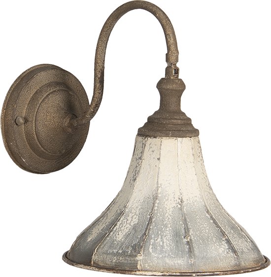HAES DECO - Wandlamp - Shabby Chic - Vintage / Retro Lamp, formaat 31x23x27  cm - Bruin... | bol.com