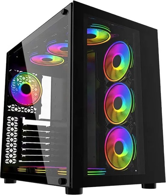 Faseras PowerCase PZA-B GAMING ATX Case - Zwart | bol
