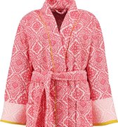 Pip Studio badjas Jacquard Check donker roze - M