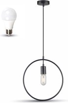 Geometrische hanglamp rond - kleur zwart incl. LED lamp 2700K 800 lumen