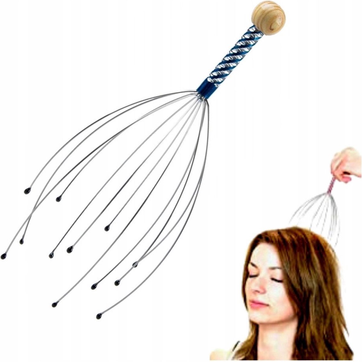 Goedkoopste 2X Hoofdmassage spin - 23 cm - Anti stress – Anti jeuk - Massage - Cadeau voor man en vrouw