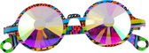 LOUD AND CLEAR® - Caleidoscoop Bril - Premium - Rond - Wormhole Multicolor - Festival Bril