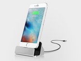 DrPhone DS2 - Dock Oplader - Oplaadstation - Synchroniseren + laden - Geschikt voor IOS - Lightning - Zilver