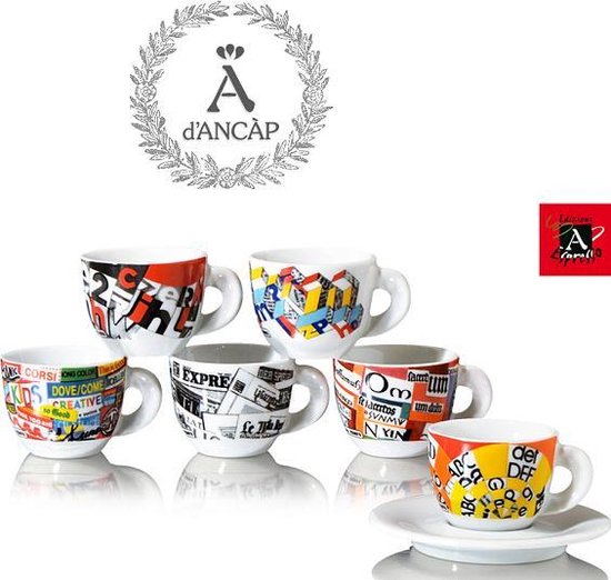Lot de 6 tasses à cappuccino ANCAP Stampa | bol.com