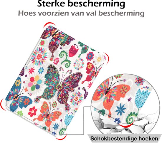 Hoesje Geschikt voor Kobo Clara HD Hoes Book Case - Hoes Geschikt voor Kobo Clara HD Hoesje Book Cover - Vlinders van Fonu — afbeelding 5