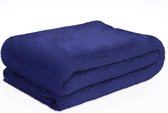Intirilife zachte knusse deken 200 x 150 cm in NIGHT BLUE - Fluffy warme deken als bankdeken woondeken fleece deken indoor outdoor