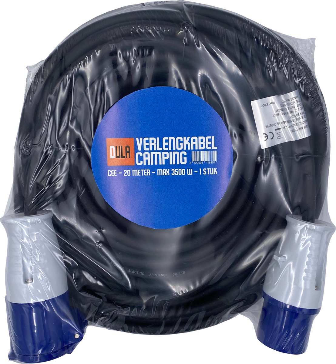 DULA - Verlengkabel Camping - CEE - 20 meter - 1 stuk - Neopreen - IP44 - Max 3500 W — afbeelding 7