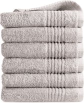 Serviettes de luxe Collection Suprême - 50x100 cm - 6 pièces - 600 grammes/m2 - 100% coton doux - gris clair