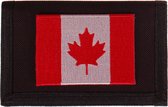 Klittenbandportemonnee Zwart 12x9cm - Applicatie 8x6cm vlag Canada