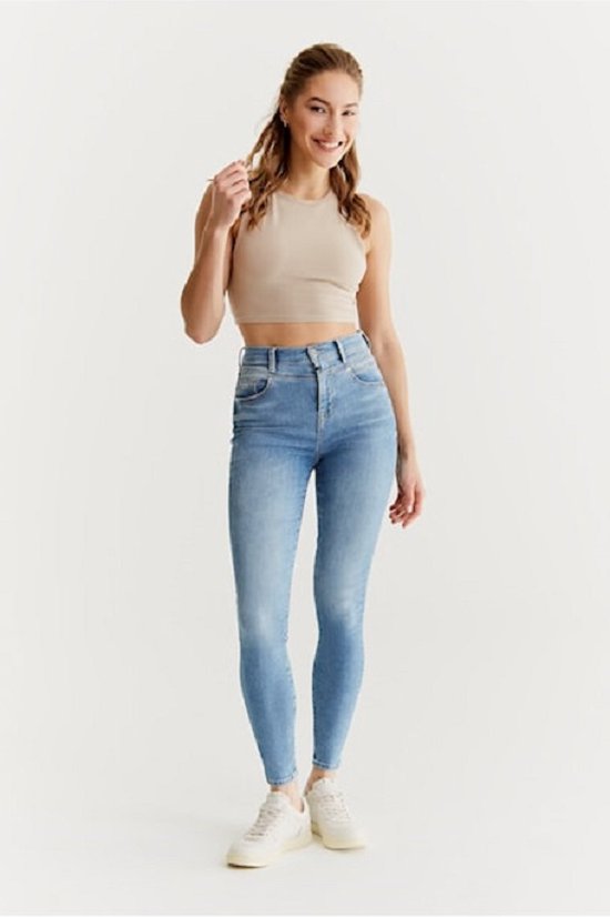 COJ - Lisa - Dames Skinny Jeans - Light Blue | bol.com