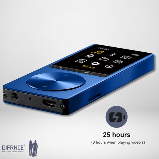 Difrnce MP3 / MP4 Speler - Bluetooth - USB - Shuffle - Uitbreidbaar tot  128GB - Voice... | bol.com