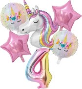 Ensemble de ballons Unicorn - 110x78cm - Ballon aluminium - Licorne - Soirée à thème - 4 ans - Anniversaire - Ballons - Décoration - Ballon hélium