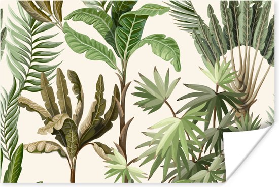 Poster Jungle - Palmboom - Bananenplant - Kinderen - Natuur - Planten - 180x120 cm XXL