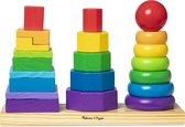 Melissa & Doug Geometrische stapelaar voor peuters (ontwikkelingsspeelgoed, ringen, achthoeken en rechthoeken, 25 gekleurde houten speelstukjes, geweldig cadeau voor meisjes en jongens - ideaal voor kinderen van 2, 3 en 4 jaar)