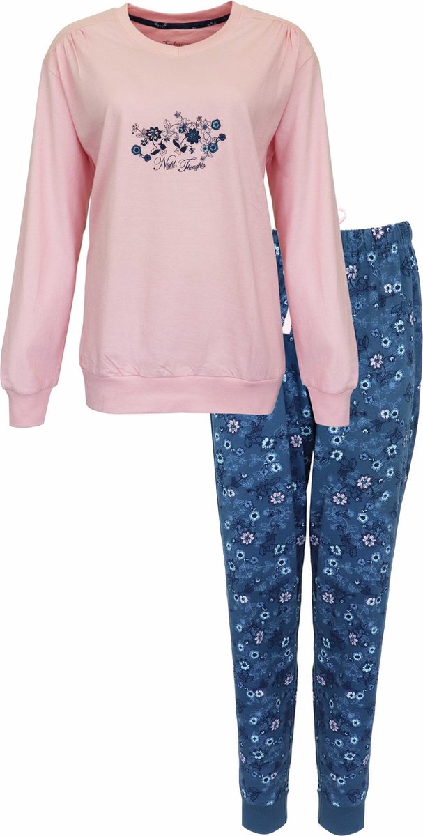 Tenderness Dames Pyjama - Katoen - Lange Mouwen - Roze