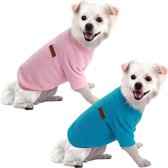hondentrui kleine hondentrui fleece hondenkleding voor kleine honden winter, zachtheid, comfort en warmte, geschikt voor kleine, middelgrote en grote honden (XL, 2 stuks, blauw + roze)