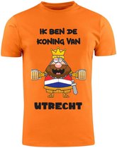 Ik ben de Koning van Utrecht Oranje Heren T-Shirt | Koningsdag | Shirt