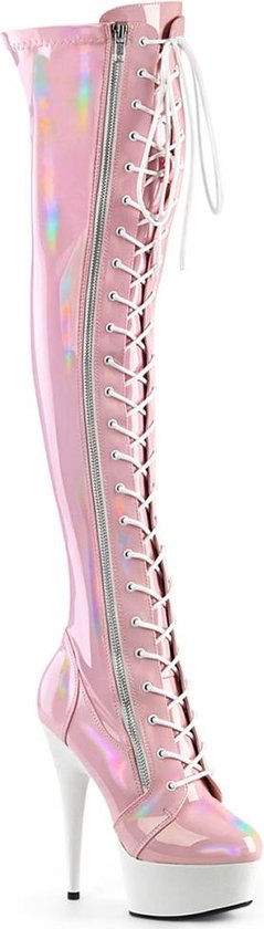 Pleaser - DELIGHT-3029 Bottes femmes à plateforme - US 5 - 35 Chaussures - Rose/ Wit