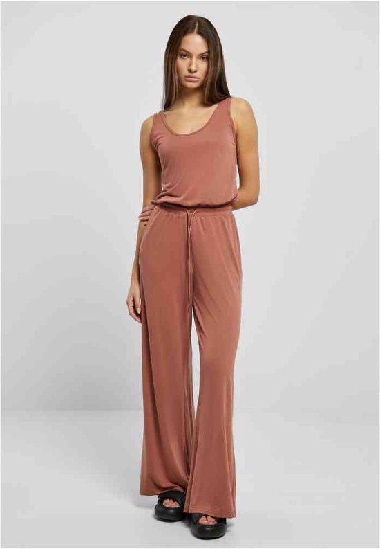 Urban Classics - Long Sleeveless Modal Jumpsuit - L - Oranje