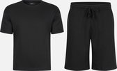 Oversized t-shirt en short set zwart